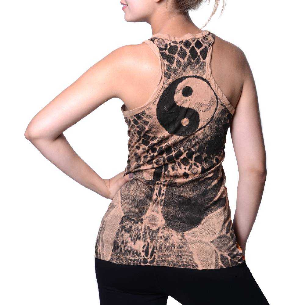 Kunst Und Magie Kunst und Magie Sure Damen Ying Yang 70er Retro Trägertop T-Shirt Tank-Top Hippie Goa Bis zu 50% Rabatt