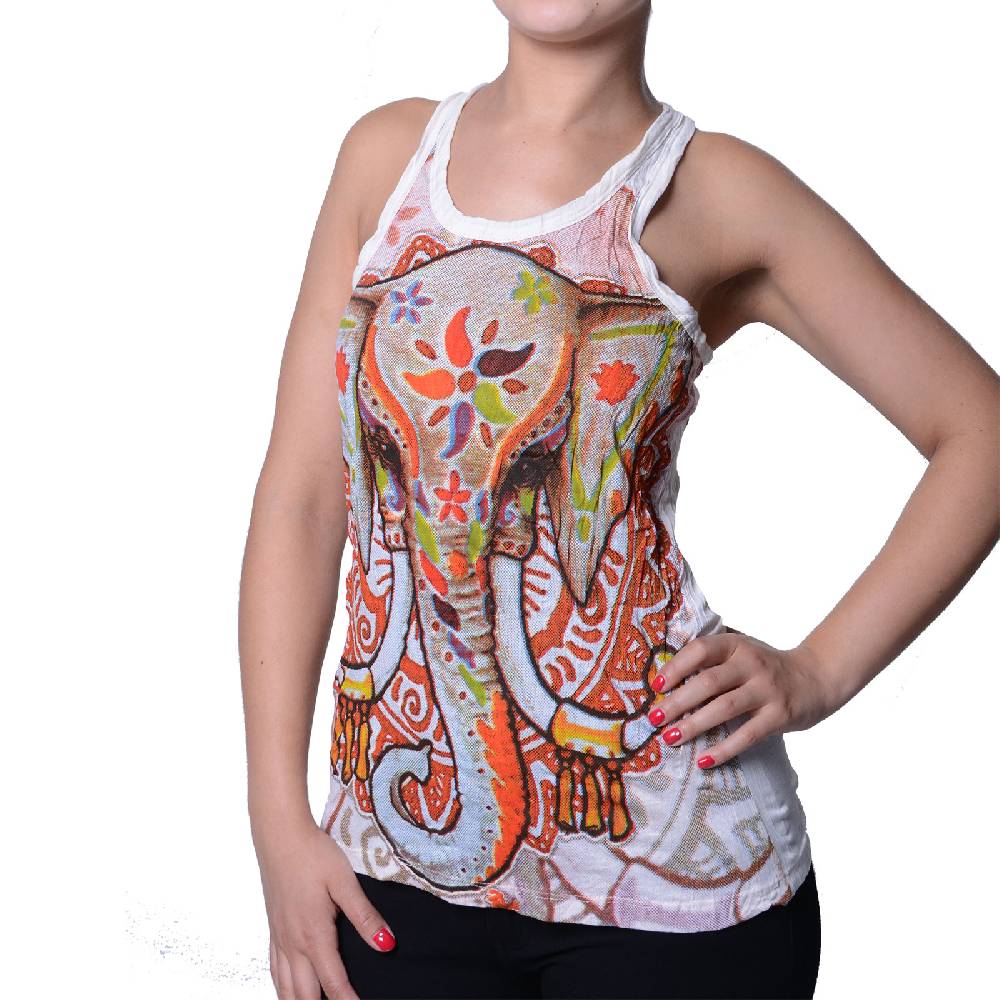 Kunst Und Magie Kunst und Magie Elefant Motiv 70er Retro Tanktop Sure T-Shirt Bis zu 65% Rabatt