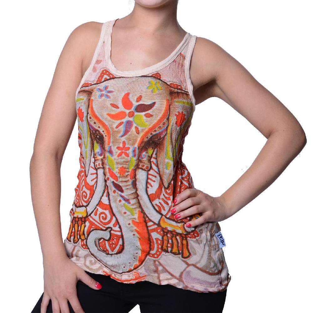 Kunst Und Magie Kunst und Magie Elefant Motiv 70er Retro Tanktop Sure T-Shirt Bis zu 65% Rabatt