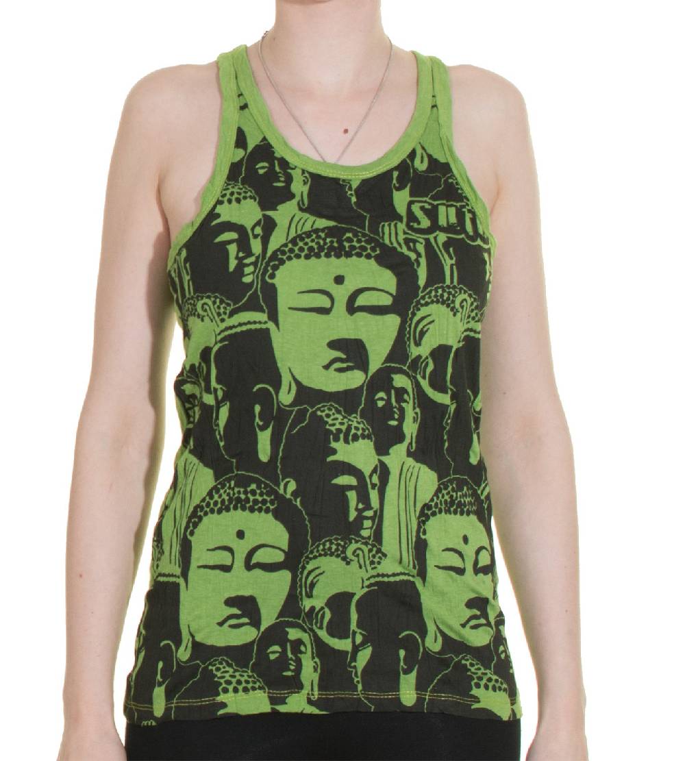 Kunst Und Magie 70er Retro Top Sure Buddha Köpfe Psy Goa T-Shirt in knalligen Farben Discount Store für neue Produkte