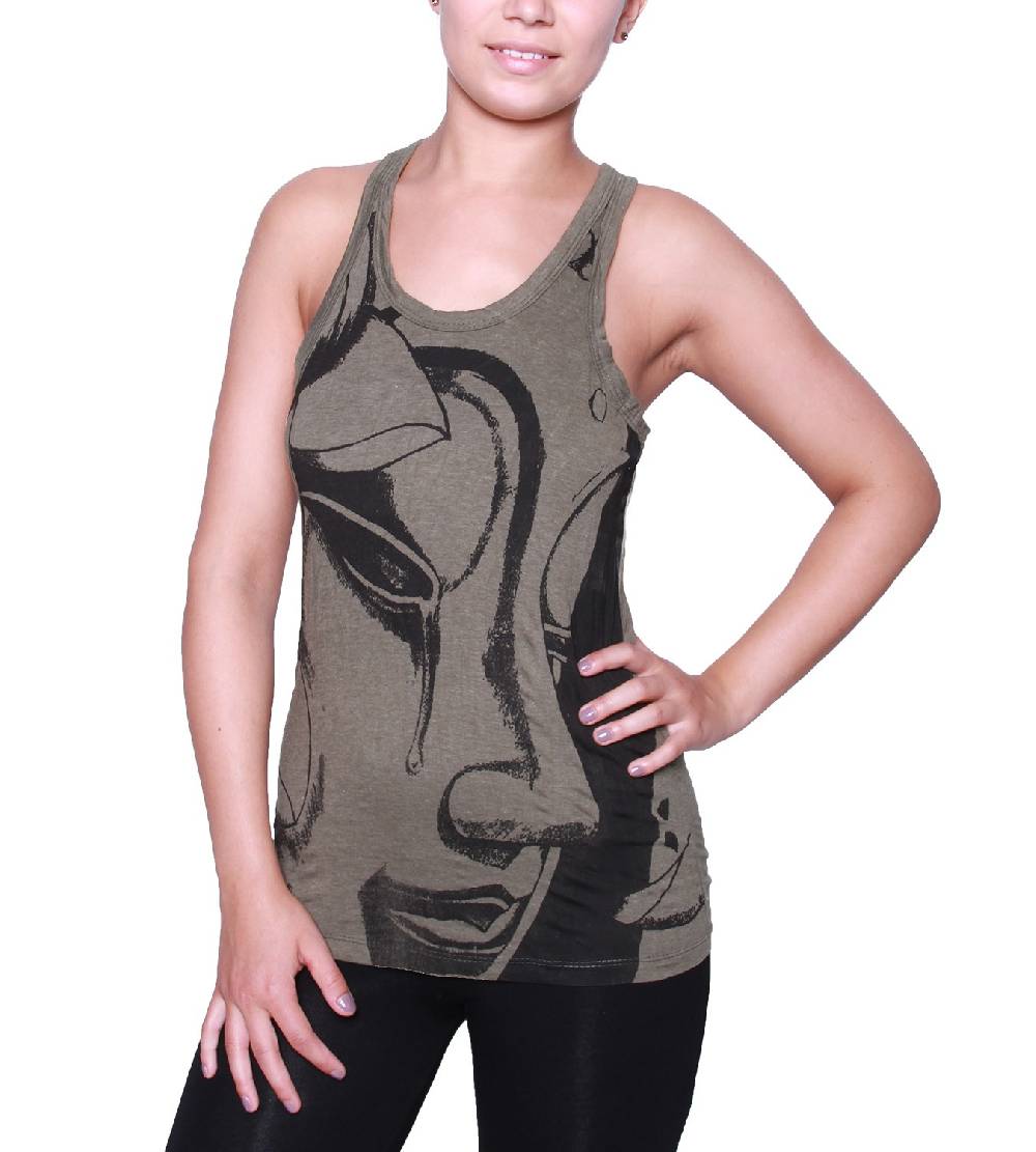 Kunst Und Magie Kunst und Magie Sure Crying Buddha Träne 70er Retro Trägertop T-Shirt Super Rabatt