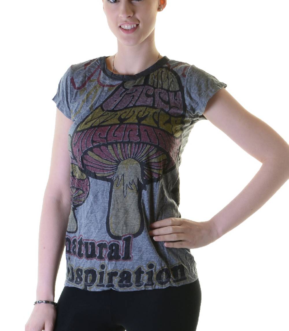 Kunst Und Magie 70er Retro Top Sure WEED Magic Mushroom Psy Goa T-Shirt Girlie Clearance-Verkauf