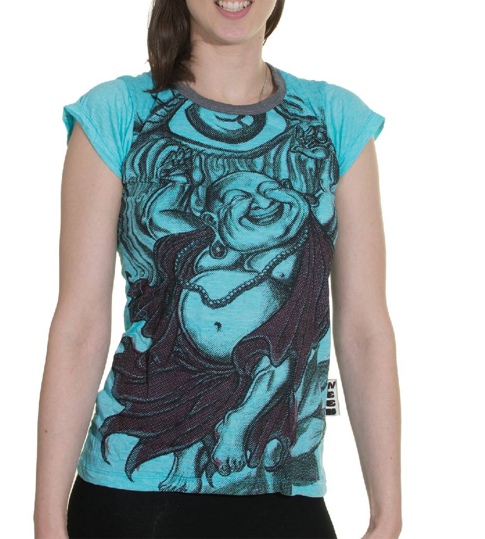 Kunst Und Magie 70er Retro Hippie Top Sure Buddha Smile Auge T-Shirt Fabrikladen