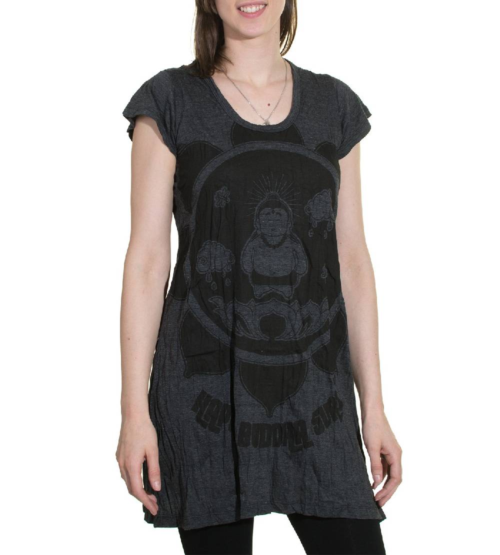 Kunst Und Magie 70er Retro Trägertop Minikleid Sure Buddha Lotus Blume T-Shirt Black Friday Preise