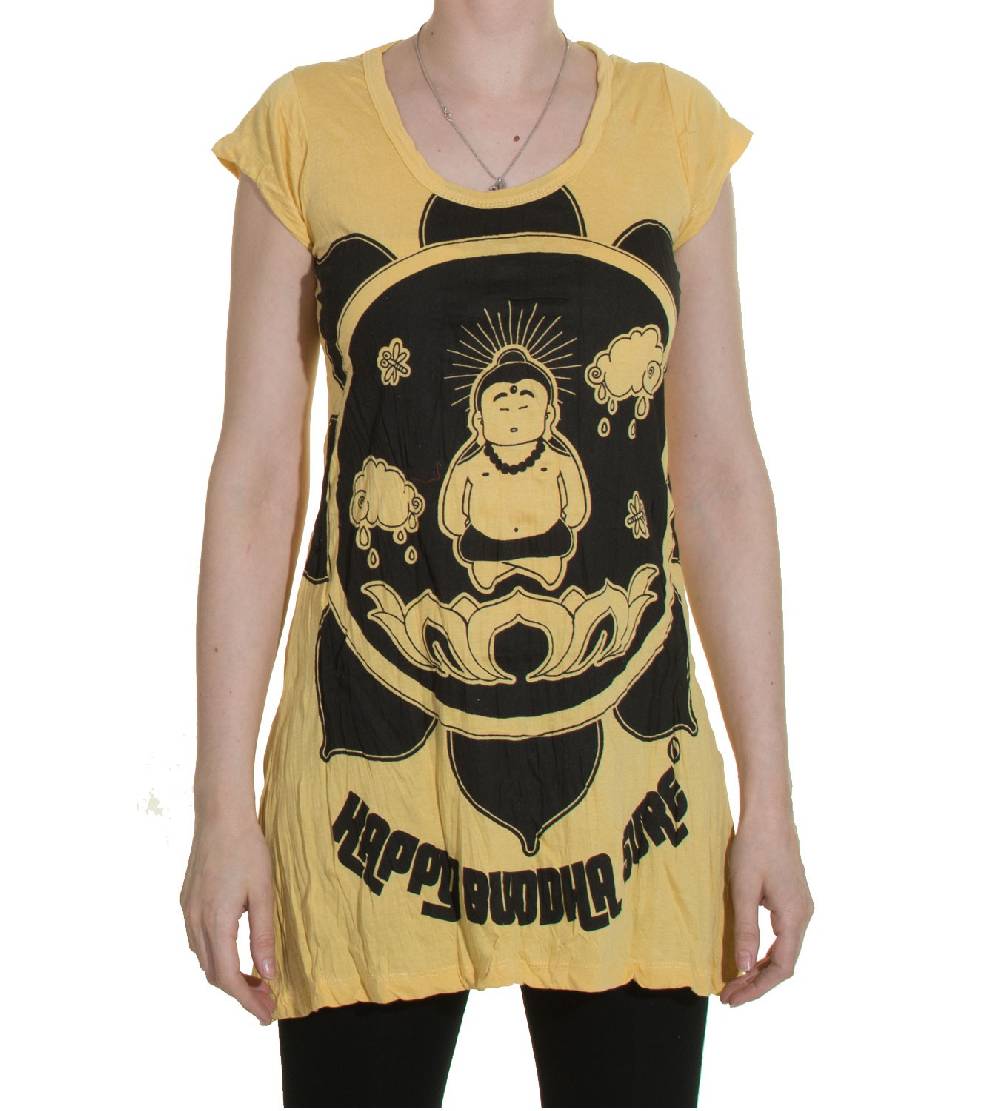 Kunst Und Magie 70er Retro Trägertop Minikleid Sure Buddha Lotus Blume T-Shirt Black Friday Preise