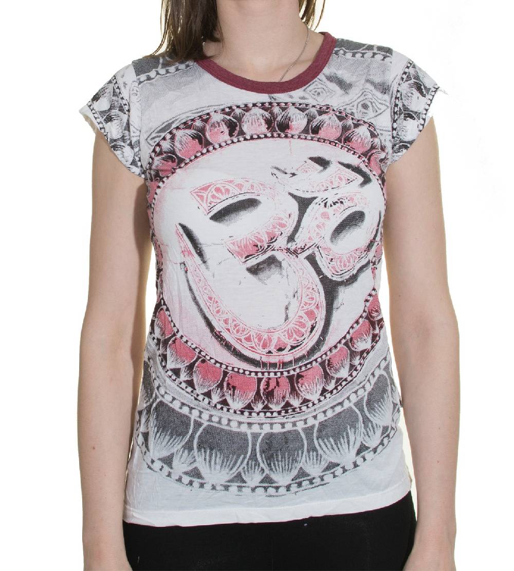 Kunst Und Magie Sure WEED Top 70er Style Goa Om Symbol Girlie T-Shirt im Retro Look Im Verkauf