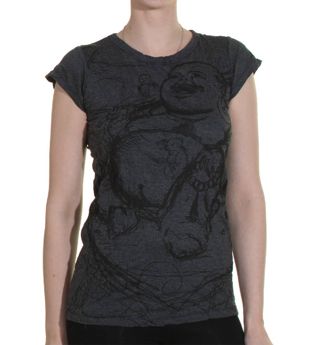Kunst Und Magie 70er Retro T-Shirt Top Sure Buddha Smile Figur 2025