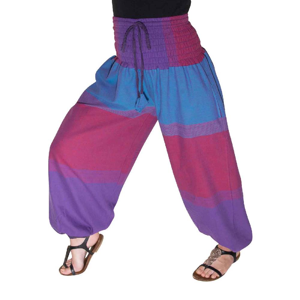 Kunst Und Magie KUNST UND MAGIE Damen bunt one size Boho Yoga Pumphose Sommerhose Pluderhose Schlussverkauf