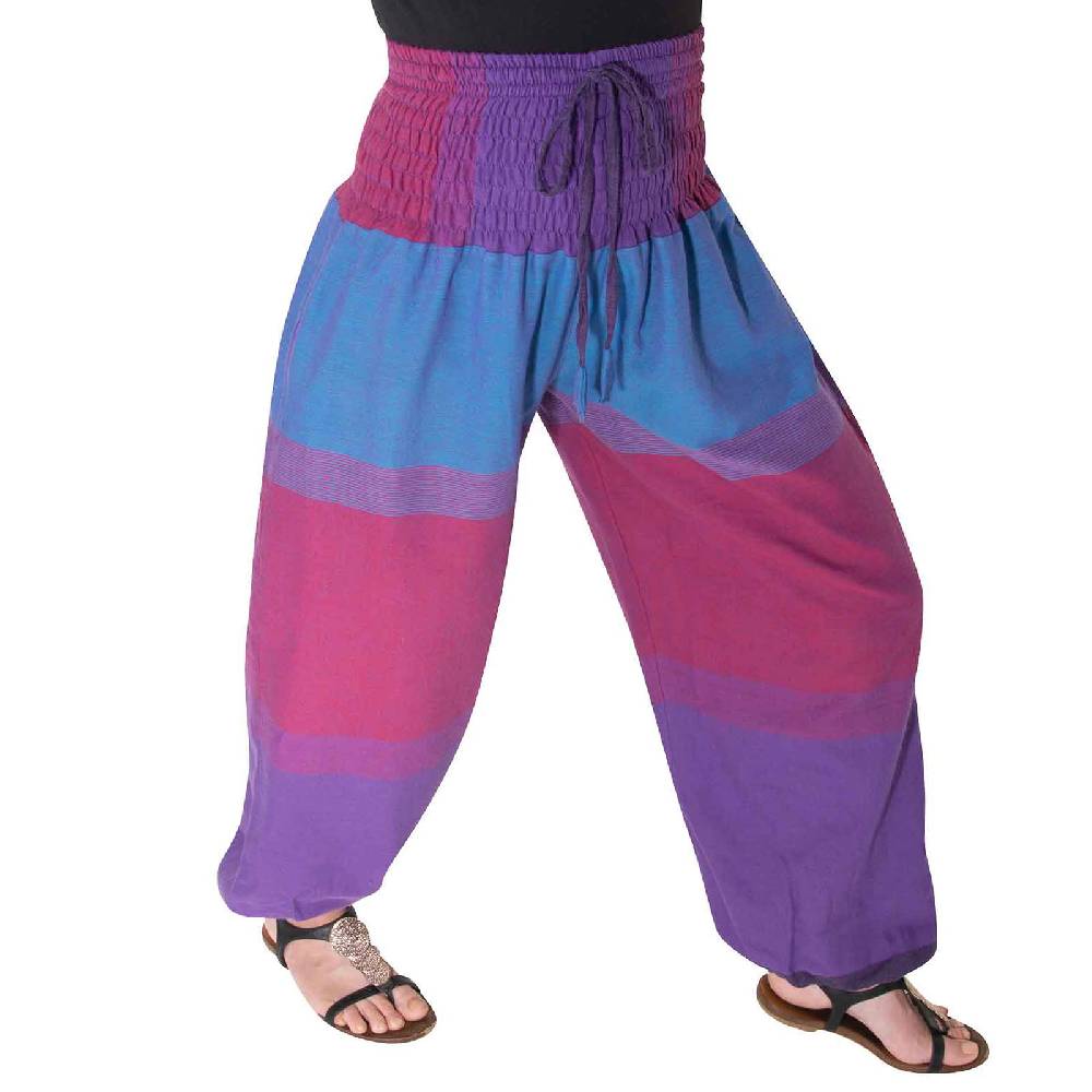 Kunst Und Magie KUNST UND MAGIE Damen bunt one size Boho Yoga Pumphose Sommerhose Pluderhose Schlussverkauf