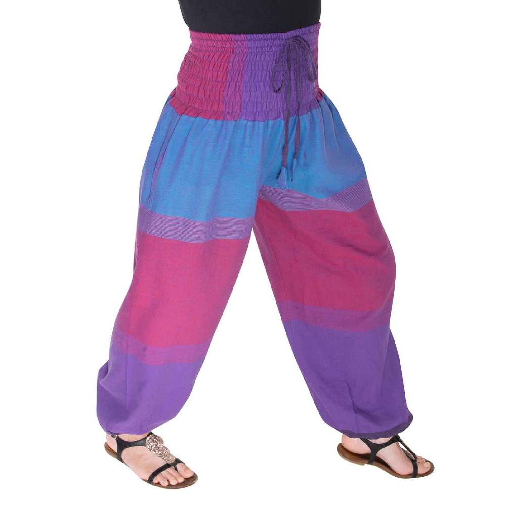 Kunst Und Magie KUNST UND MAGIE Damen bunt one size Boho Yoga Pumphose Sommerhose Pluderhose Schlussverkauf