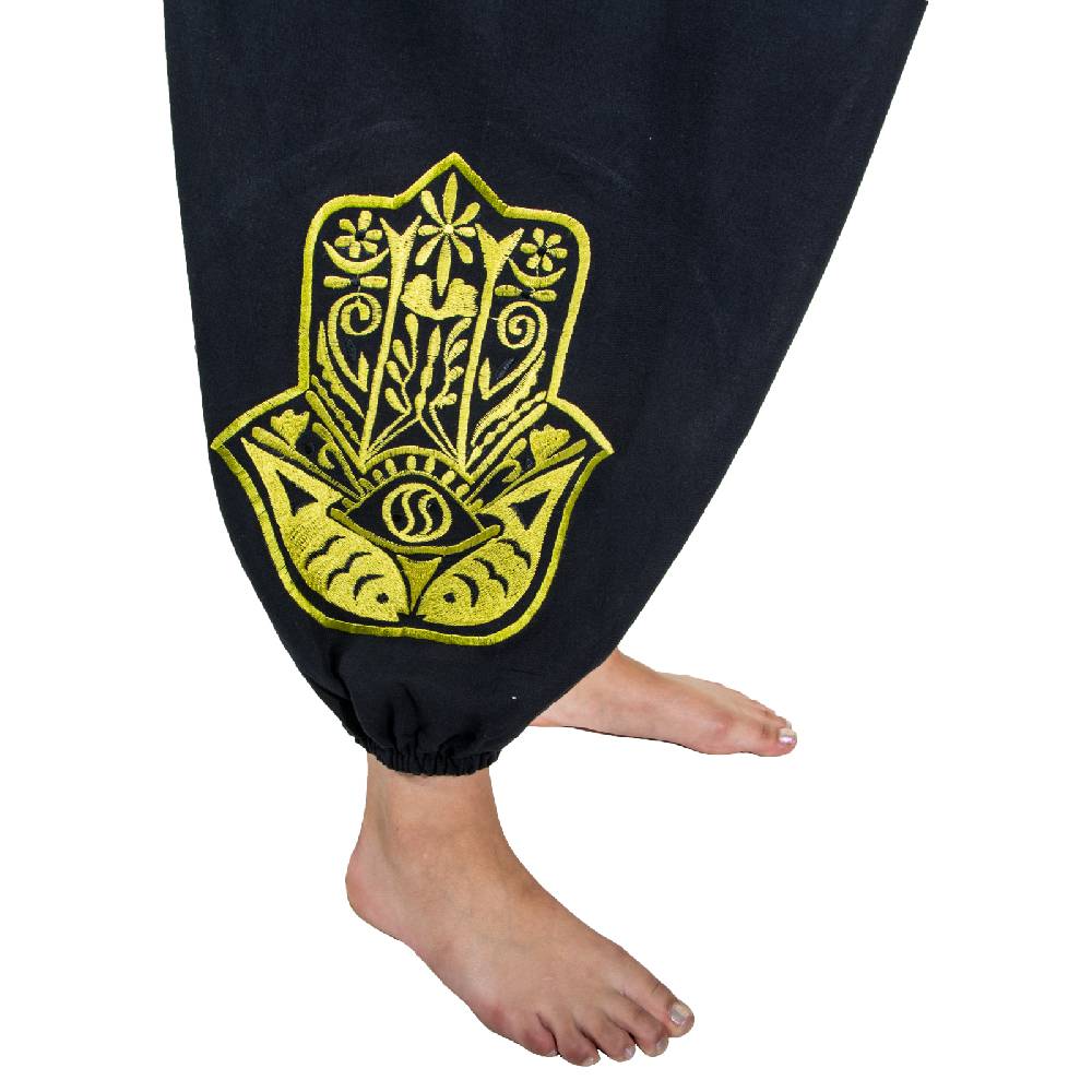 Kunst Und Magie Kunst und Magie Damen Haremshose mit Hamsa Hand der Fatima Symbol Günstiger Verkauf