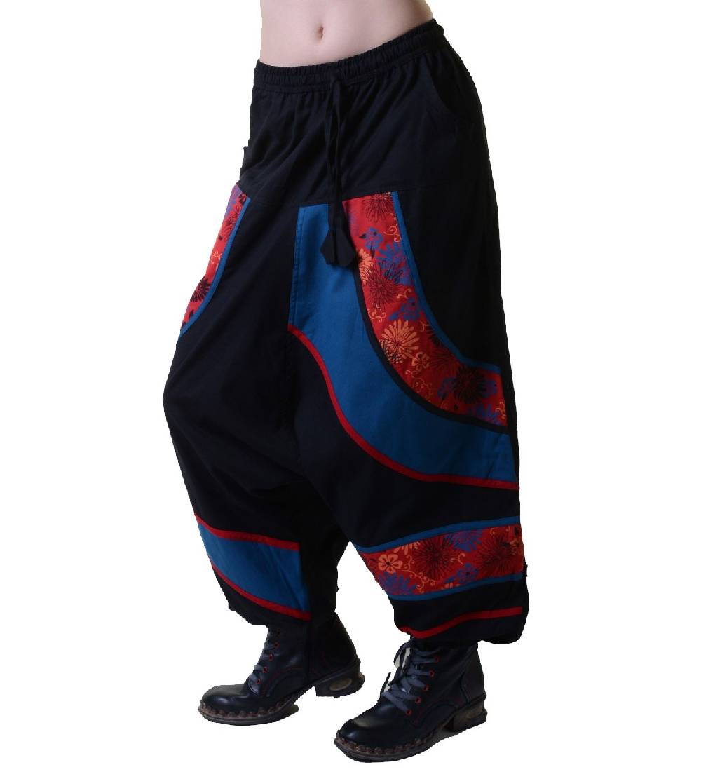 Kunst Und Magie Psy Sarouel Baggy Pants Hippie Hose Goa Baumwoll Haremshose mehrfarbig Blitzverkäufe