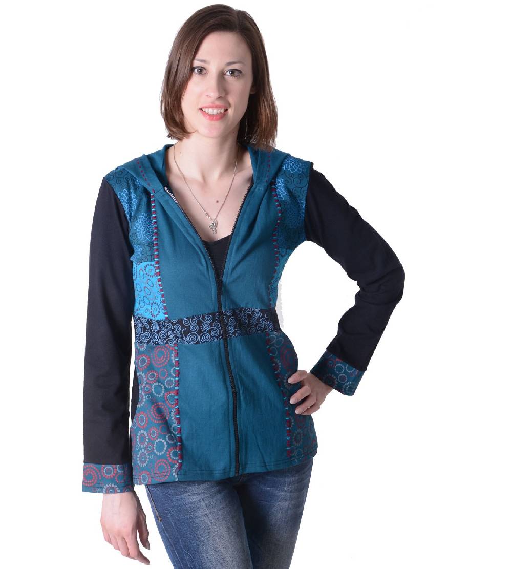Kunst Und Magie Flippige Damen Freizeitjacke aus Baumwolle mit Zipfelkapuze Fabrikpreis
