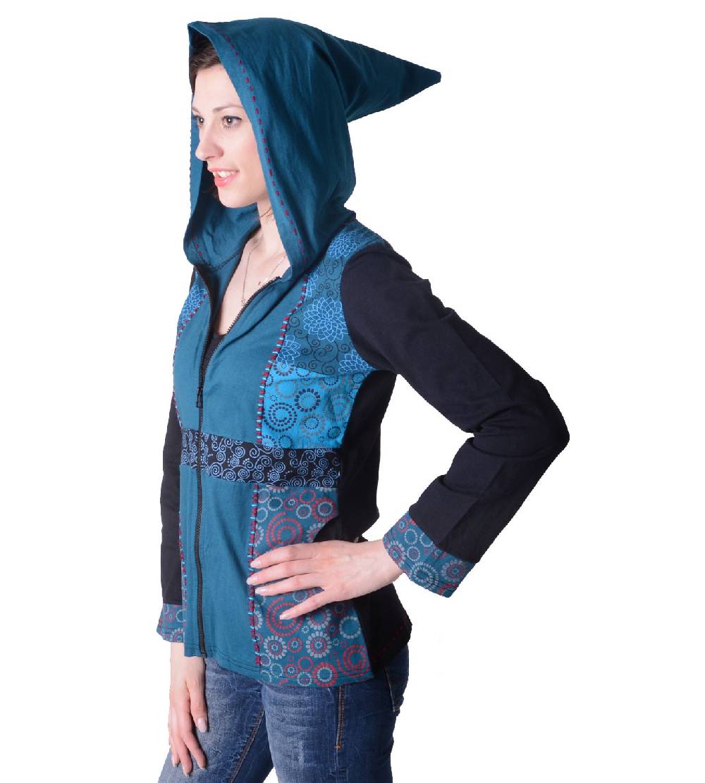 Kunst Und Magie Flippige Damen Freizeitjacke aus Baumwolle mit Zipfelkapuze Fabrikpreis