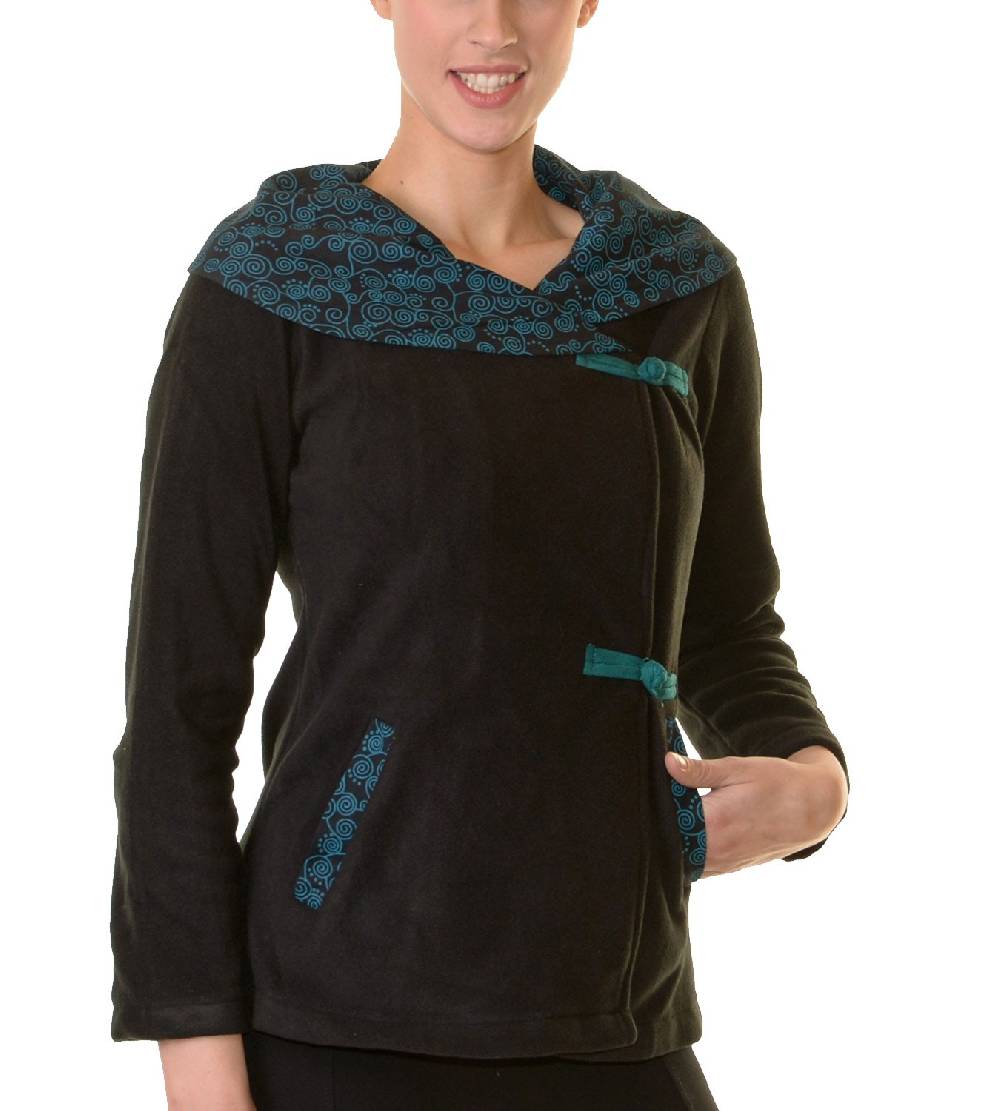 Kunst Und Magie Fleece Jacke mit tollem Kragen Goa Psy Hippie Boho Sonderangebot