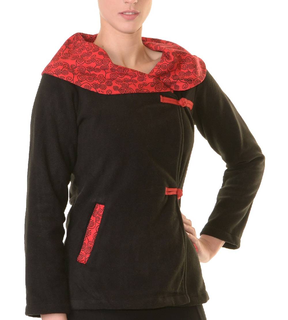 Kunst Und Magie Fleece Jacke mit tollem Kragen Goa Psy Hippie Boho Sonderangebot