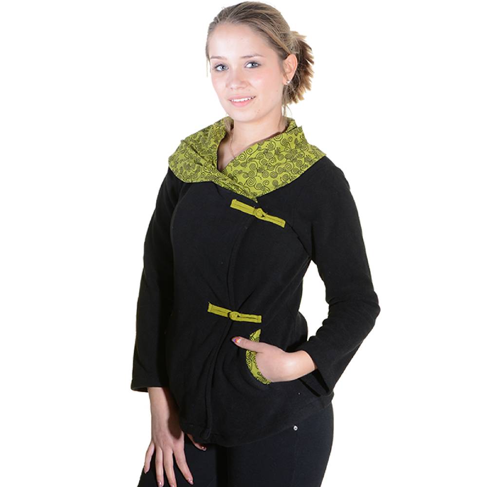 Kunst Und Magie Fleece Jacke mit tollem Kragen Goa Psy Hippie Boho Sonderangebot