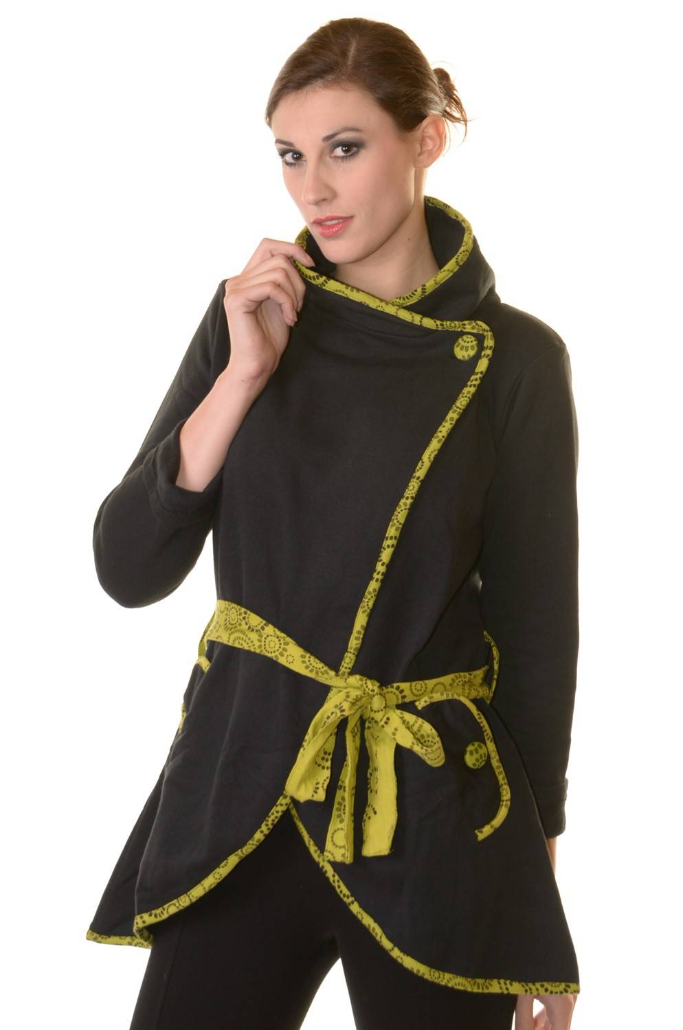 Kunst Und Magie Boho Jacke Damen Baumwolljacke Hippie Jacke im auffälligen "Geisha"-Design Rabatt