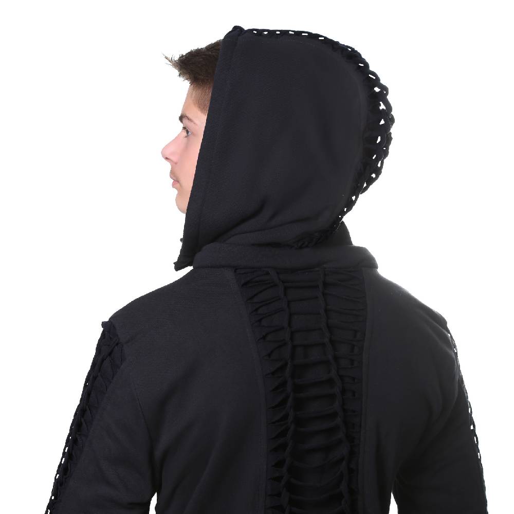 Kunst Und Magie Kunst und Magie Herren Goajacke aus Baumwolle mit Fleecefutter, Kapuze und Schnürungen Medieval Günstig kaufen