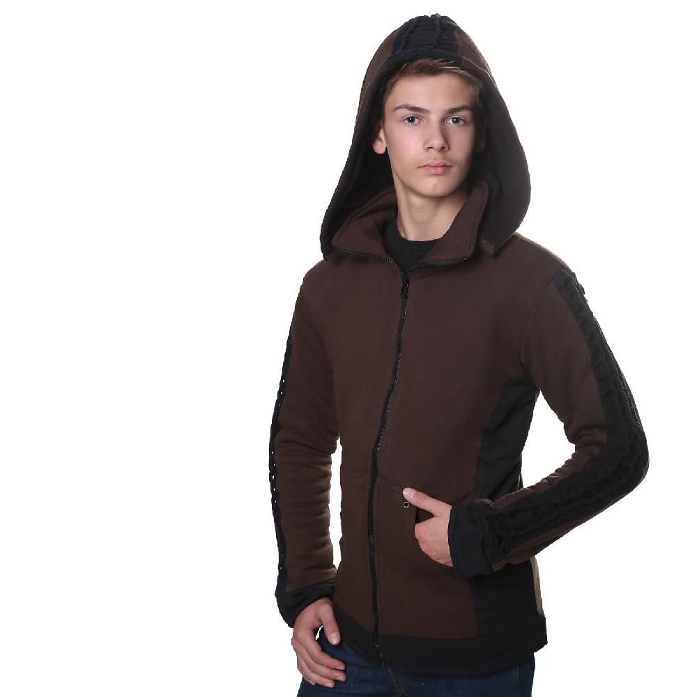 Kunst Und Magie Kunst und Magie Herren Goajacke aus Baumwolle mit Fleecefutter, Kapuze und Schnürungen Medieval Günstig kaufen
