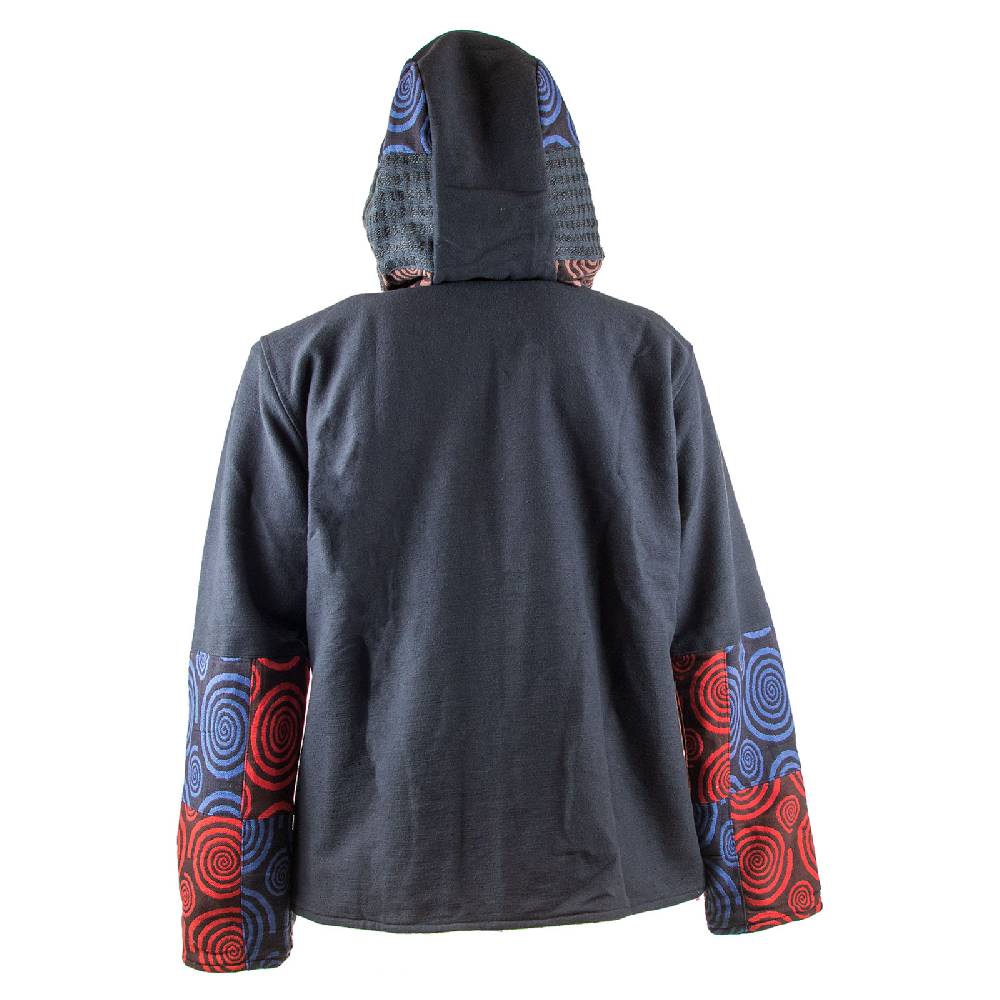 Kunst Und Magie Kunst und Magie Herren Patchwork Jacke mit Kapuze Versandkostenfrei