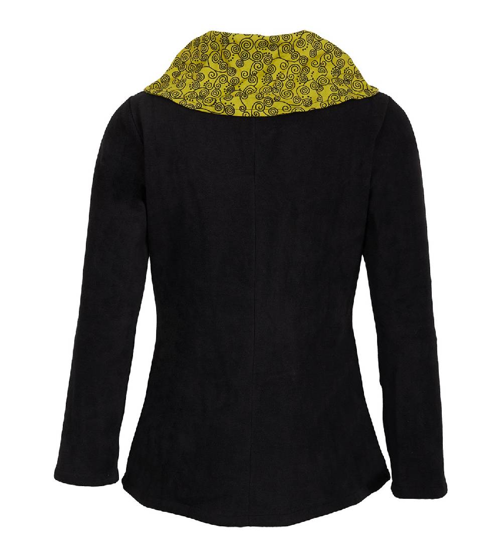 Kunst Und Magie Fleecejacke mit farbigem Kragen Goa Psy Hippie - Boho Damen Jacke Flash Sale