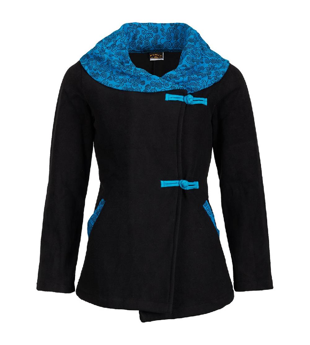 Kunst Und Magie Fleecejacke mit farbigem Kragen Goa Psy Hippie - Boho Damen Jacke Flash Sale