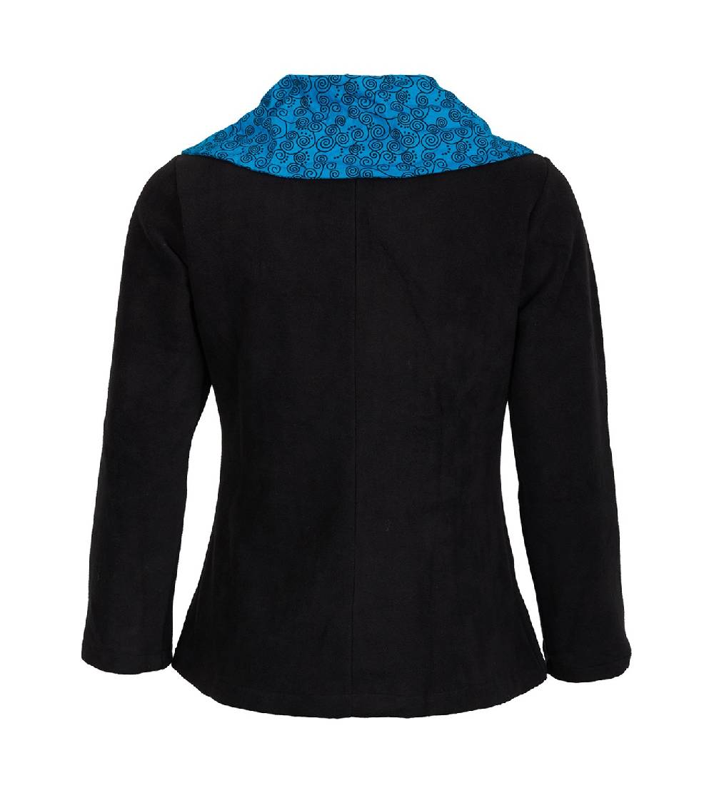 Kunst Und Magie Fleecejacke mit farbigem Kragen Goa Psy Hippie - Boho Damen Jacke Flash Sale