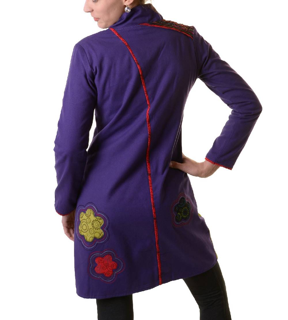Kunst Und Magie Bohojacke Damenjacke Goa Psy Hippie mit bunter Blumenstickerei Online Shopping