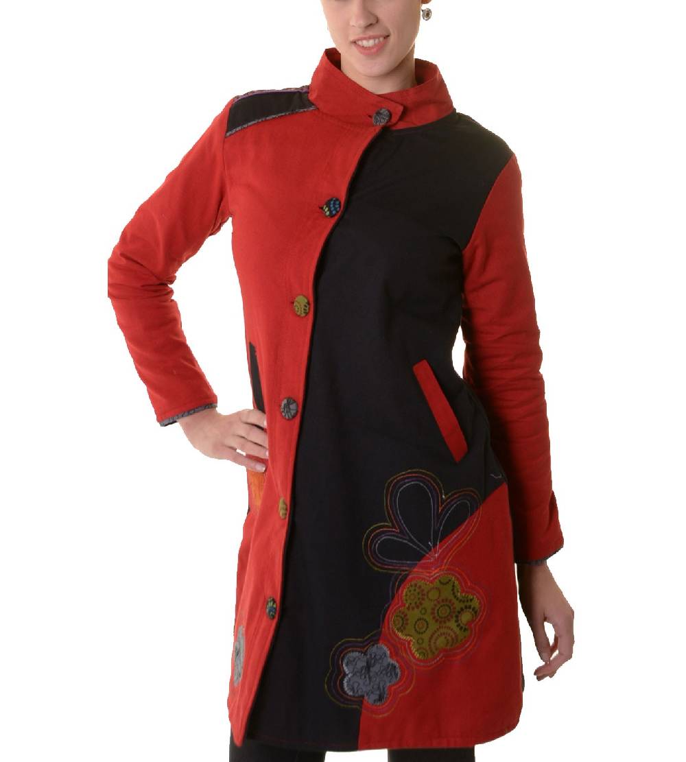 Kunst Und Magie Bohojacke Damenjacke Goa Psy Hippie mit bunter Blumenstickerei Online Shopping