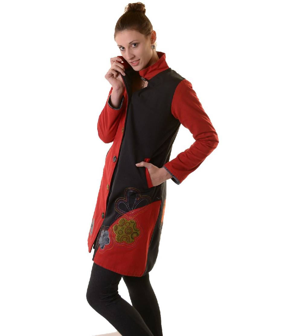 Kunst Und Magie Bohojacke Damenjacke Goa Psy Hippie mit bunter Blumenstickerei Online Shopping