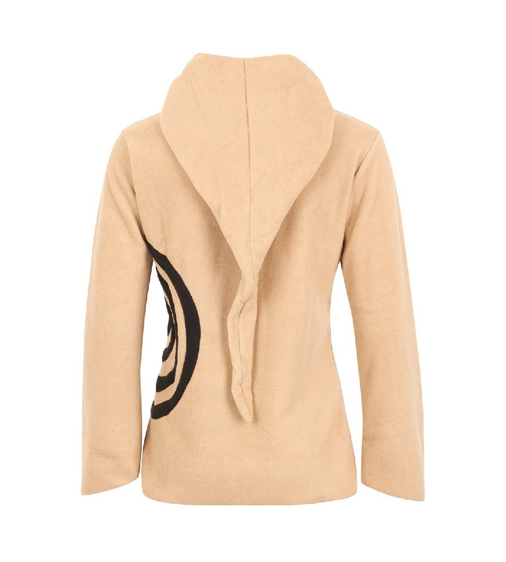 Kunst Und Magie Fleece Pullover mit Zipfelkapuze Goa Psy Hippie Fraggle mit Spirale Exklusivangebot