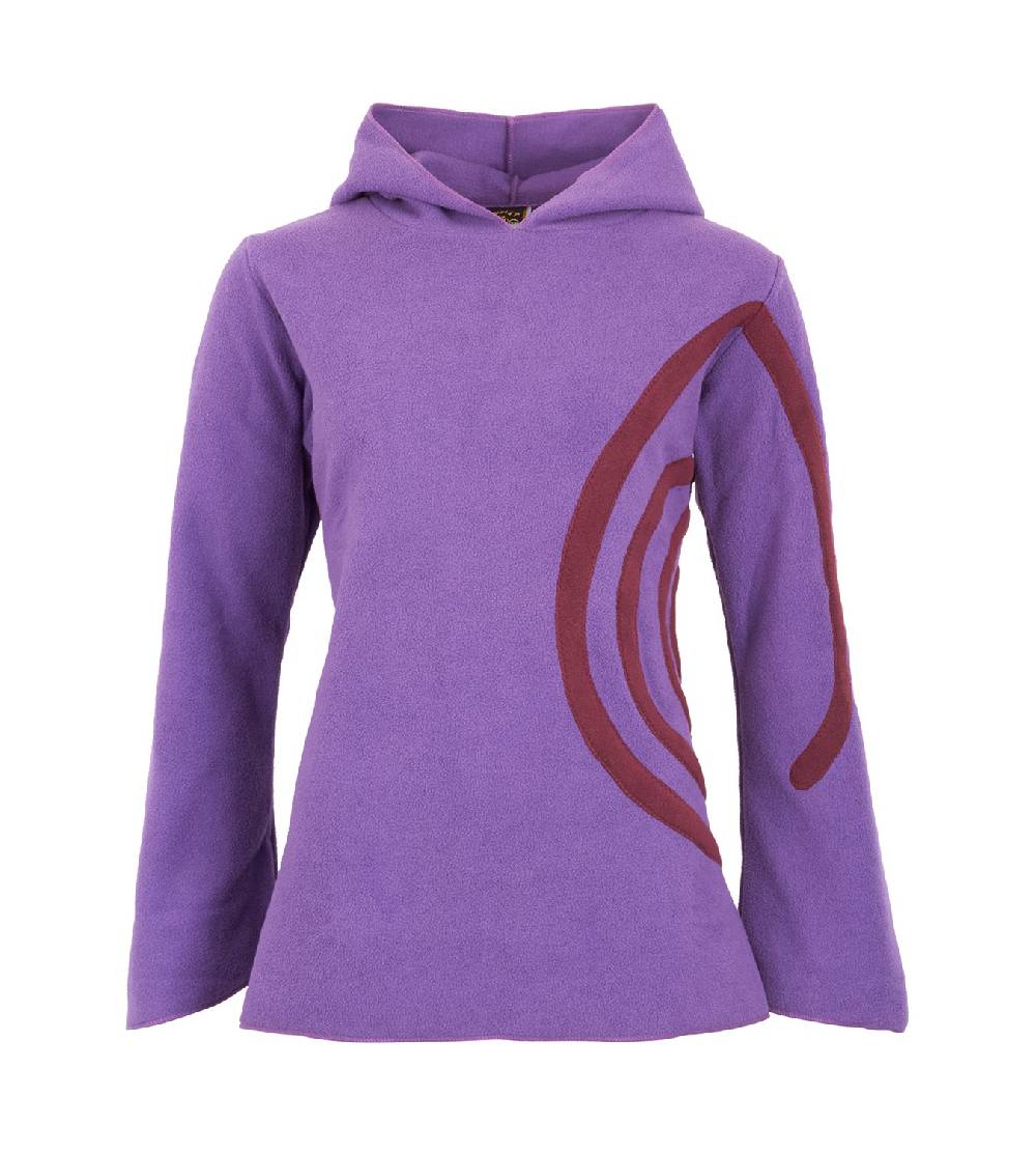 Kunst Und Magie Fleece Pullover mit Zipfelkapuze Goa Psy Hippie Fraggle mit Spirale Exklusivangebot