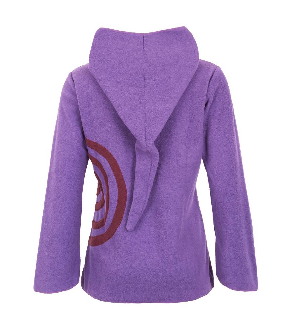 Kunst Und Magie Fleece Pullover mit Zipfelkapuze Goa Psy Hippie Fraggle mit Spirale Exklusivangebot