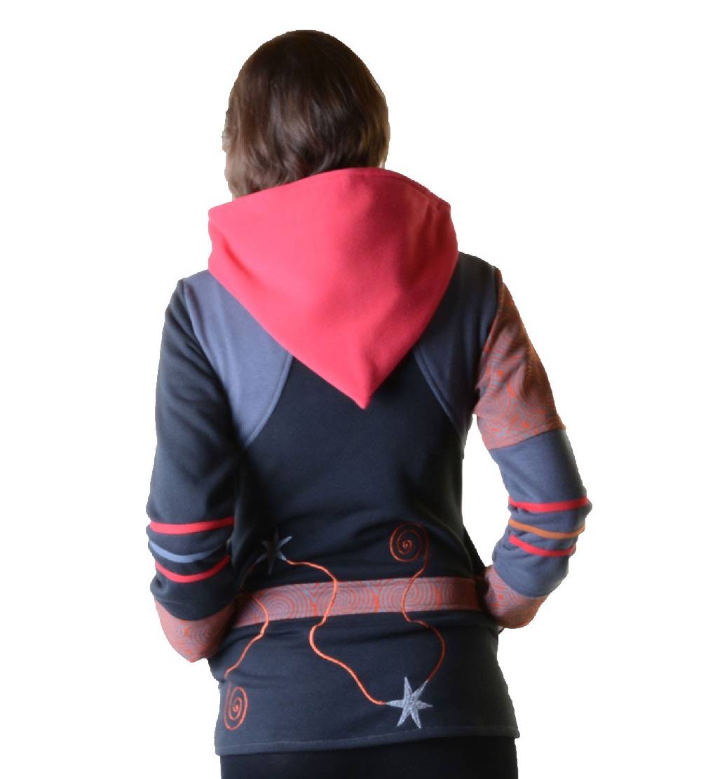 Kunst Und Magie Sweatjacke mit Zipfelkapuze Goa Elfe Psy Hippie Fraggle Preisnachlass