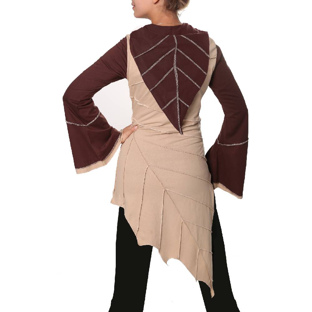 Kunst Und Magie Kunst und Magie Zipfeliges Kleid in Blattform mit Zipfelkapuze Fairy Goa Pixie Black Friday