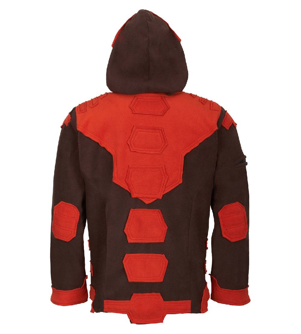 Kunst Und Magie Kunst und Magie Herren Goajacke Fleece Fleecejacke mit Futuristischen Patches Cyber Monday