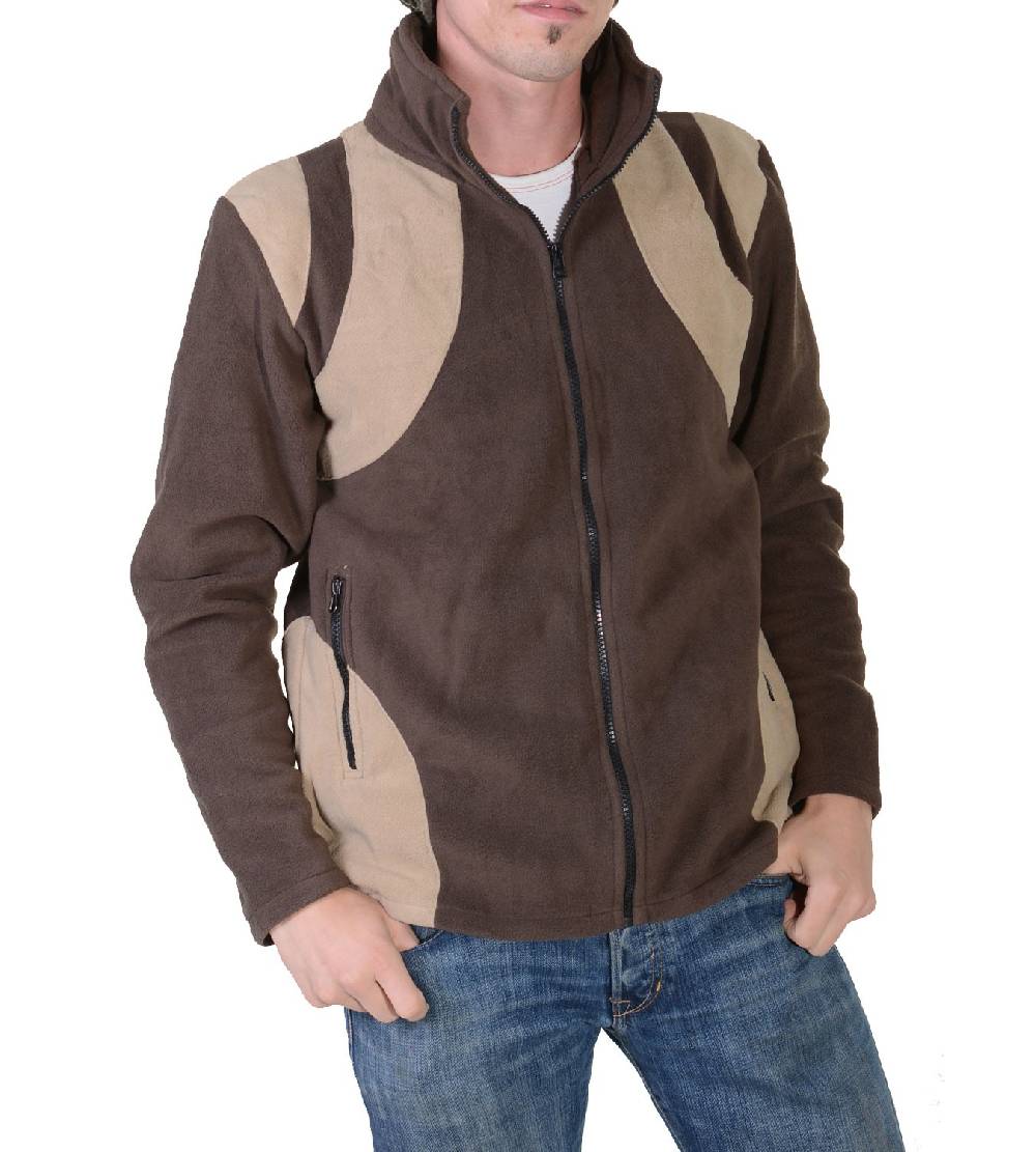 Kunst Und Magie Goa Herren Fleecejacke "Buddha" mit Aufwendiger Rückenstickerei Goa Psy Hippie Osterangebot