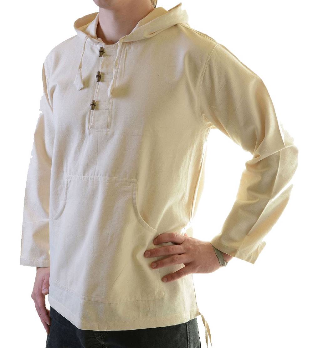 Kunst Und Magie Fischerhemd Zipfelkapuze Poncho Überzieher Hemd Mittelalter Kurtha Riesige Ersparnisse