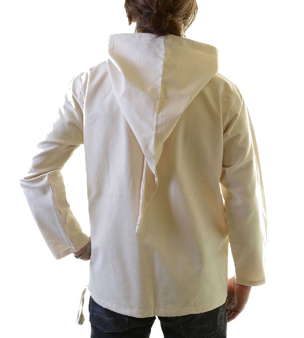 Kunst Und Magie Fischerhemd Zipfelkapuze Poncho Überzieher Hemd Mittelalter Kurtha Riesige Ersparnisse