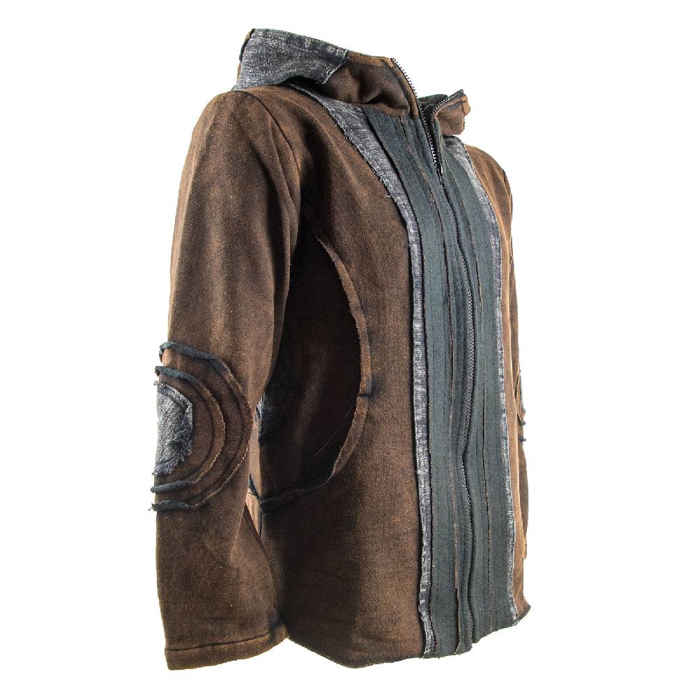 Kunst Und Magie Kunst und Magie Herren Goajacke Stonewashesd aus Baumwolle mit Zipfelkapuze Super Sparpreis