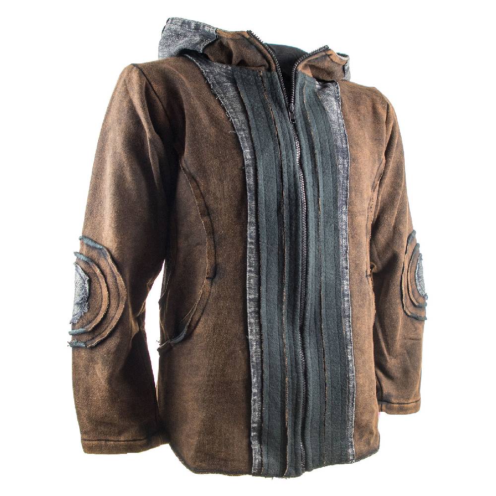 Kunst Und Magie Kunst und Magie Herren Goajacke Stonewashesd aus Baumwolle mit Zipfelkapuze Super Sparpreis