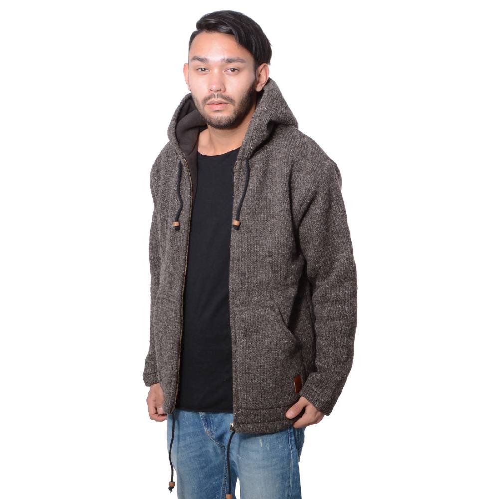 Kunst Und Magie Herren Strickjacke Wolle Jacke mit warmen Fleecefutter und Kapuze von Kunst und Magie Letzte 3 Tage