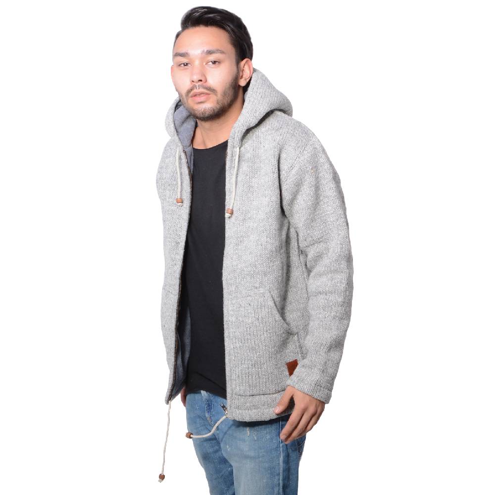 Kunst Und Magie Herren Strickjacke Wolle Jacke mit warmen Fleecefutter und Kapuze von Kunst und Magie Letzte 3 Tage
