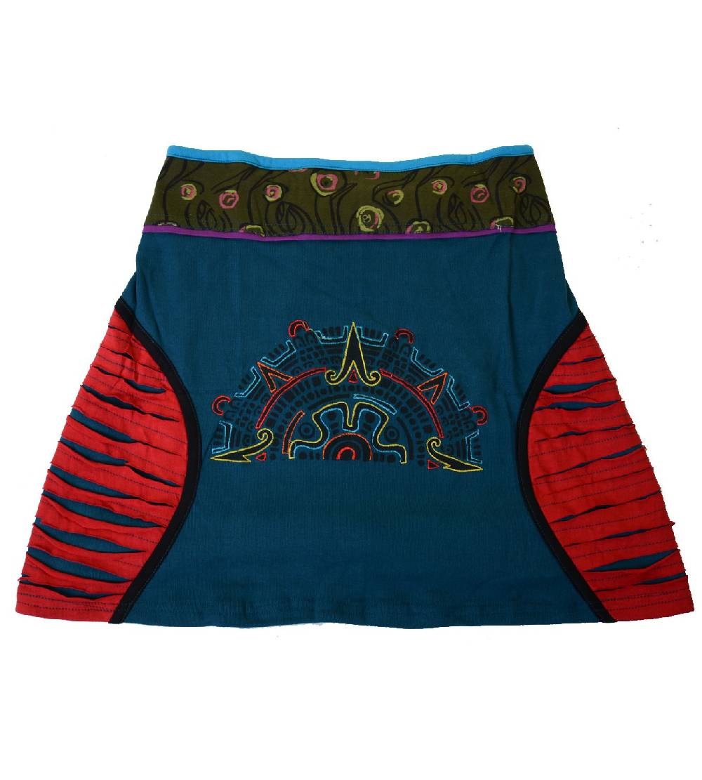 Kunst Und Magie Minirock mit farbigem Bund in Razorcutwork-Style Sonderangebot der Fabrik