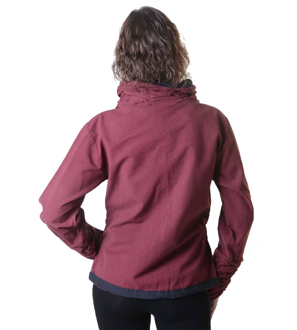 Kunst Und Magie Damen Sweatjacke aus Baumwolle im ausgefallenen Rüschen-Look mit Reißverschluss Discount Store für neue Produkte