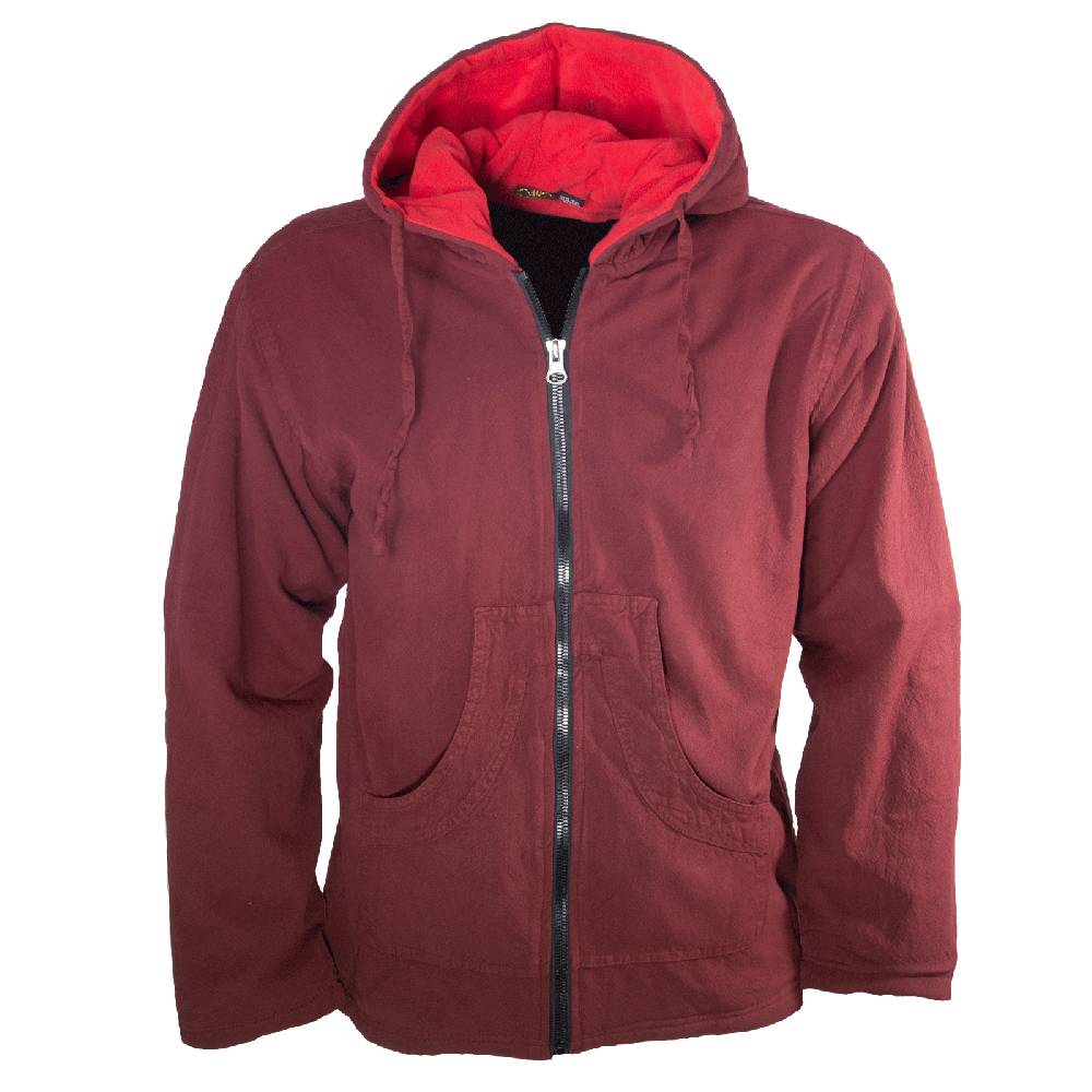 Kunst Und Magie Baumwolljacke mit Fleecefutter und Kapuze - Hippie Jacke mit Reißverschluss Clearance-Verkauf