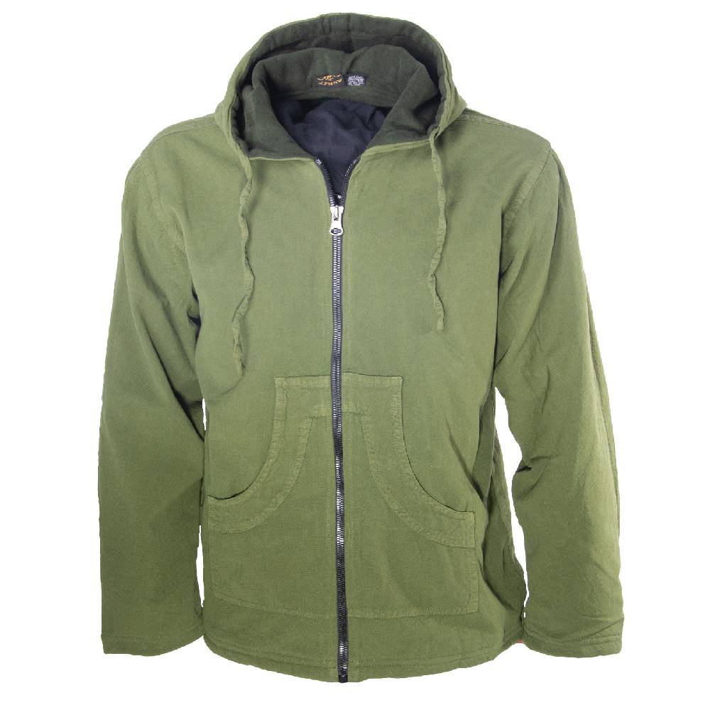 Kunst Und Magie Baumwolljacke mit Fleecefutter und Kapuze - Hippie Jacke mit Reißverschluss Clearance-Verkauf