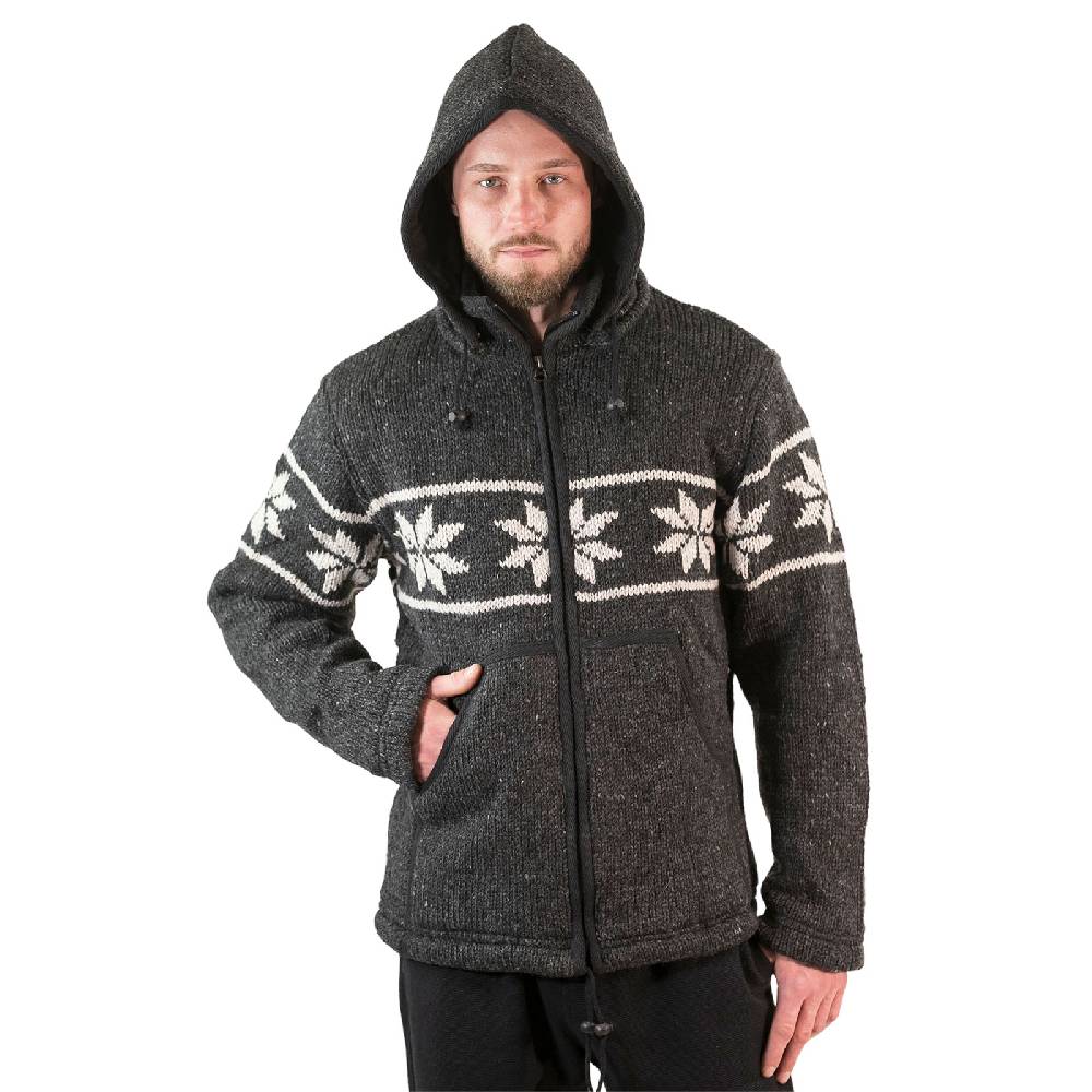 Kunst Und Magie Snowboard Strickjacke Nordisch Wolljacke mit Fleecefutter und abnehmbarer Kapuze 50% Rabatt für begrenzte Zeit