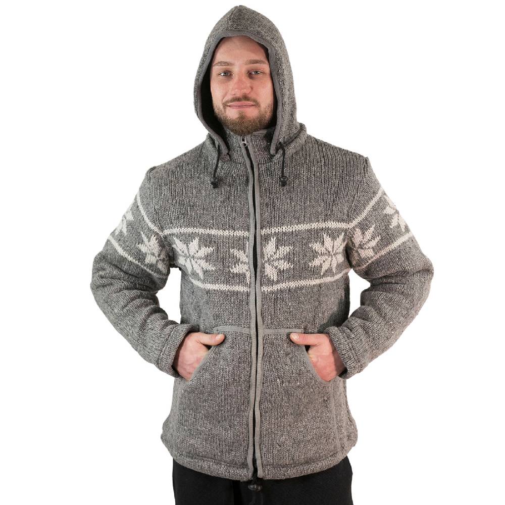 Kunst Und Magie Snowboard Strickjacke Nordisch Wolljacke mit Fleecefutter und abnehmbarer Kapuze 50% Rabatt für begrenzte Zeit